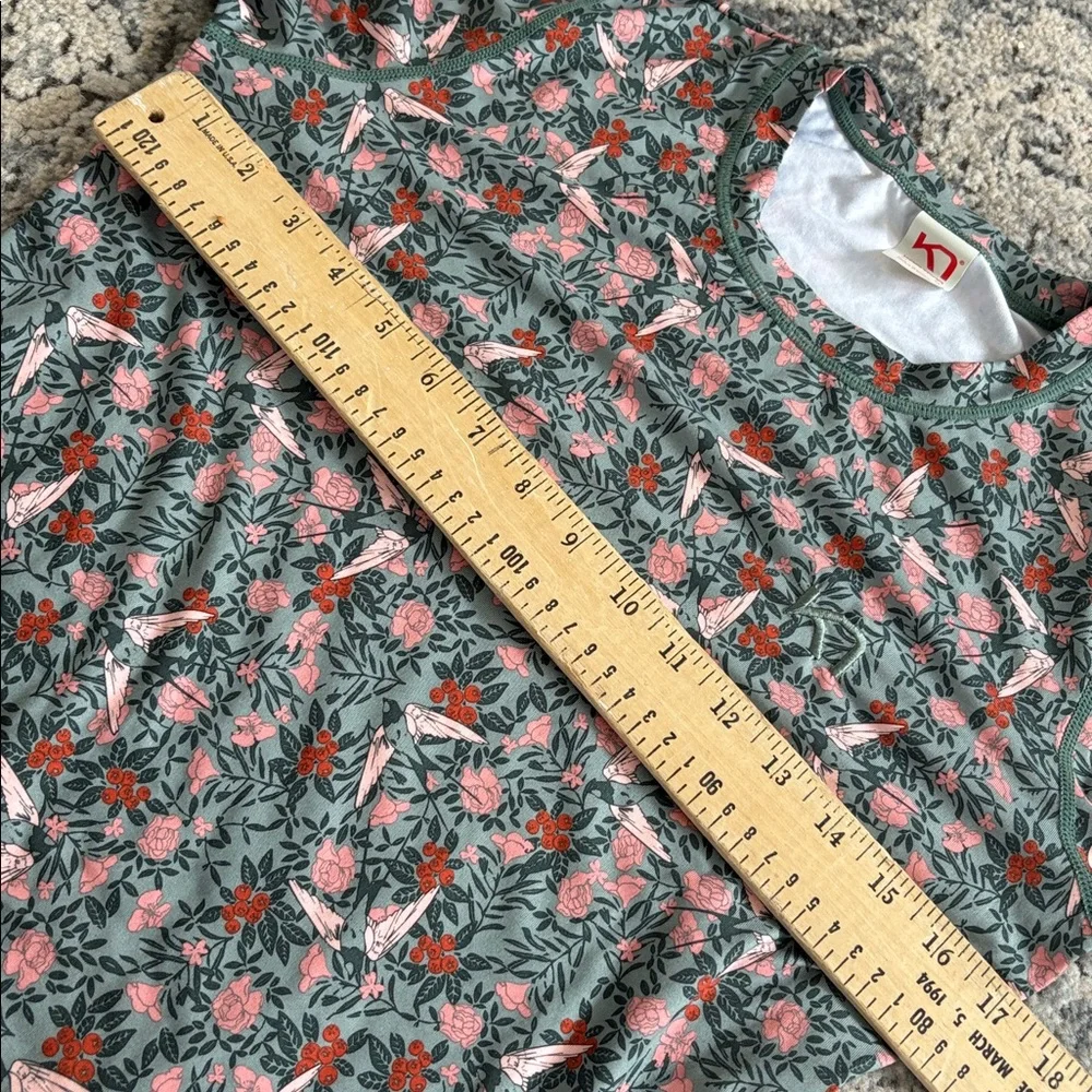 Kari Traa Floral Fryd Baselayer Top & Leggings Pink Green lightweight base layer - Picture 7 of 11